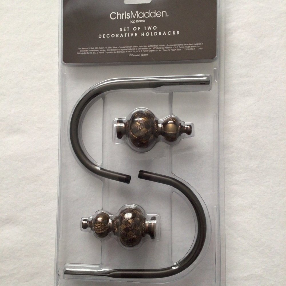 Chris Madden "Edwardian" Holdbacks in Ancient Bronze NWT